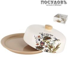 Коралл Bright Ornamental W020-21 блюдо с крышкой, доломит, Ø230 мм, в упаковке 2 пр.