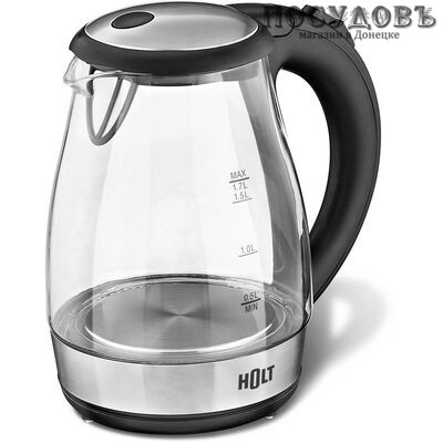 HOLT HT-KT-018 электрочайник, 2200 Вт, 1 700 мл, стекло термостойкое, внутренняя подсветка, гарантия 1 год