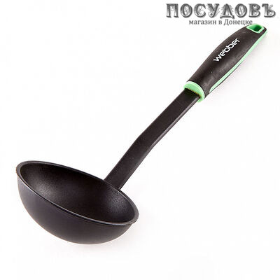 Webber Classic Oregano BE-1155N, половник, 315×100×65 мм, пластик, цвет черный с зелёным, на блистере 1 шт.