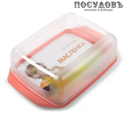 Мартика С3К масленка с крышкой, цвет розовый, голубой, 161×103×52 мм, полистирол