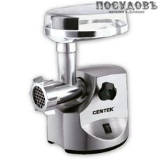 Centek CT-1614 мясорубка электрическая с насадками 2500 Вт 1 скорость, реверс есть, 2,4 кг/мин, корпус металл, цвет стальной