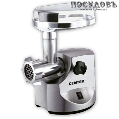 Centek CT-1614 мясорубка электрическая с насадками 2500 Вт 1 скорость, реверс есть, 2,4 кг/мин, корпус металл, цвет стальной