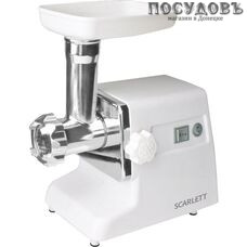 Scarlett SC-4249 мясорубка электрическая с насадками 1200 Вт 1 скорость, реверс есть, корпус металл, пластик, цвет белый
