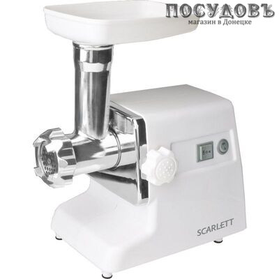 Scarlett SC-4249 мясорубка электрическая с насадками 1200 Вт 1 скорость, реверс есть, корпус металл, пластик, цвет белый