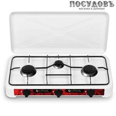 Centek CT-1522 плита газовая отдельностоящая, 3-конфорочная, эмалированное покрытие, цвет белый