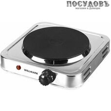 WillMark НP-1015SS плита электрическая, 1-конфорочная, 1500 Вт, эмалированное покрытие, цвет стальной