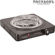 Optima SP-1015B плита электрическая, 1-конфорочная, 1500 Вт, эмалированное покрытие, цвет черный