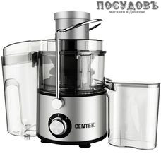 Centek CT-1211 cоковыжималка электрическая, 650 Вт, горловина 65 мм, стакан 500 мл, под мякоть 1500 мл