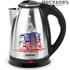 Centek Собор CT-0050 электрочайник, 2000 Вт, 2000 мл, сталь нержавеющая, терморисунок