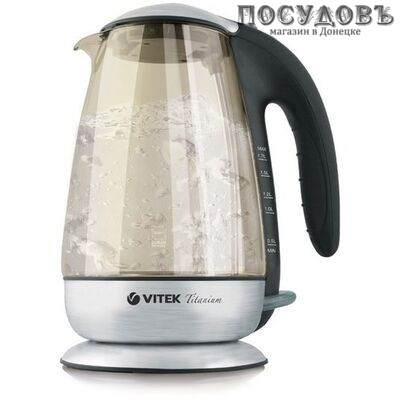 Vitek VT-1111 электрочайник, 2200 Вт, 1700 мл, стекло термостойкое, подсветка