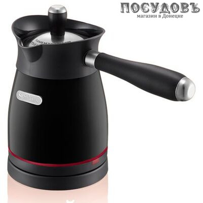Centek CT-1080 BL турка электрическая с крышкой, 480 Вт, 500 мл, съемная ручка, цвет черный