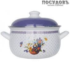 Avsar Fleur A02-05 кастрюля 6,2 л, сталь эмалированная, Ø240 мм, однослойное дно, Турция