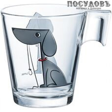 Luminarc Mabrouk P0700 кружка, 220 мл, стекло упрочненное, прозрачный с рисунком, Франция