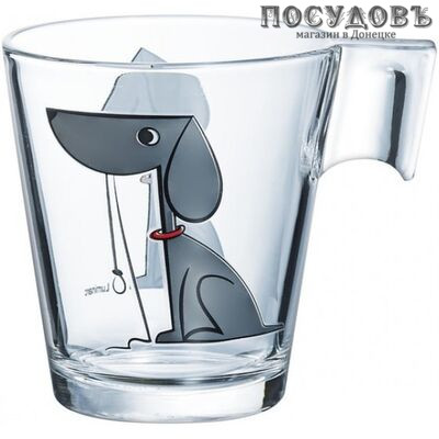 Luminarc Mabrouk P0700 кружка, 220 мл, стекло упрочненное, прозрачный с рисунком, Франция