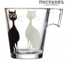 Luminarc Mistigri G4580 кружка, 220 мл, стекло упрочненное, прозрачный с рисунком, Франция