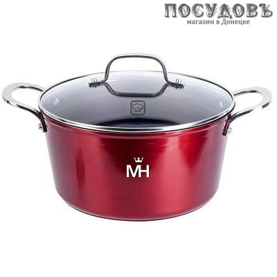 MercuryHaus Red MC-1780 кастрюля с крышкой 2,8 л, Ø220 мм, алюминий литой, антипригарное покрытие