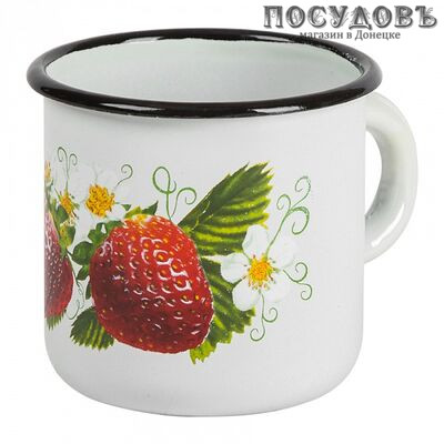 КМК 40104-022/4 бел кружка 0,25 л, белый с рисунком, сталь эмалированная, Ø70 мм, 1 шт.