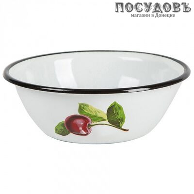 КМК Вишневый сад 40304-062/5 вишневый сад миска, сталь эмалированная, 0,8 л, Ø180×60 мм, белый