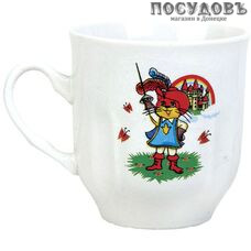 Коралл TYMB210 кружка 210 мл, керамика, белый с рисунком Коты-мушкетеры 1 шт.