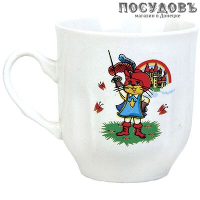 Коралл TYMB210 кружка 210 мл, керамика, белый с рисунком Коты-мушкетеры 1 шт.