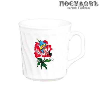 Коралл Дюймовочка TYMV250 кружка детская, цвет белая с рисунком, 250 мл, керамика 1 шт.