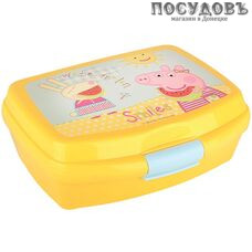Коралл Свинка Пеппа-2 PLC-0193 ланч-бокс, полипропилен, 170×140×65 мм, 550 мл, желтый
