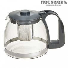 Webber ВЕ-5511 чайник заварочный с фильтром, стекло термостойкое, 1200 мл, цвет серый