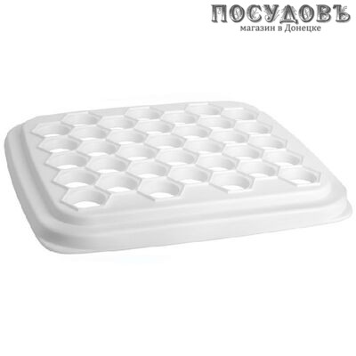 IDEA М1205 квадратная форма для 35 пельменей, 255×30×28 мм, полистирол, белый цвет, Россия, в упаковке 1 шт.