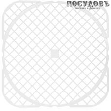 Полимербыт 21600, квадратная решетка в раковину, полипропилен, 330×330×4 мм