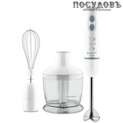 Scarlett SC-HB42F80 блендер погружной, 750 Вт, измельчитель 500 мл, цвет белый