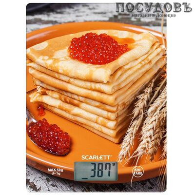 Scarlett Блины с икрой SC-KS57P45 весы кухонные-платформа, до 5,0 кг, гарантия 1 год
