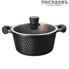 MercuryHaus Granite MC-1823 кастрюля с крышкой 4,3 л, Ø240 мм, алюминий литой, мраморное покрытие