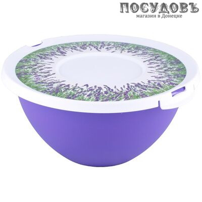 Полимербыт Лаванда 4601532356083 миска с крышкой, полипропилен, 2,0 л, Ø236×110 мм, лавандовый