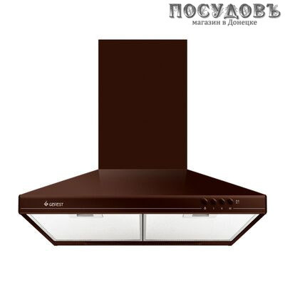 Gefest ВО 10 К47 вытяжка кухонная каминная, сталь эмалированная, ширина 600 мм, коричневый