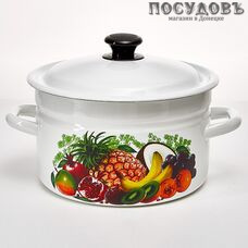 КМК Эквадор 41804-162/6 кастрюля с крышкой 5,0 л, сталь эмалированная, цвет белый