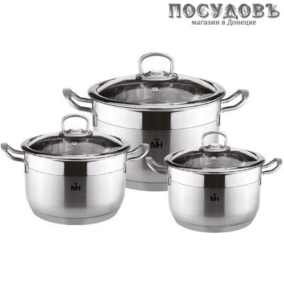 MercuryHaus Turno MC-1685 набор кастрюль, сталь нержавеющая 18/10, 6 пр.