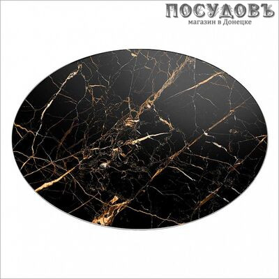 Zeraks Black Onyx ДВ5-013 блюдо вращающееся, стекло термостойкое, Ø320×h25 мм
