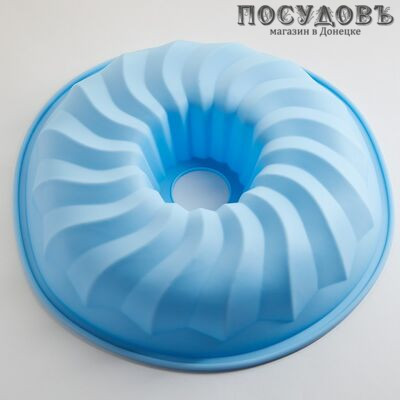 Webber Радужная АК-6109S круглая форма для выпечки, силикон, Ø270×55 мм, цвет голубой