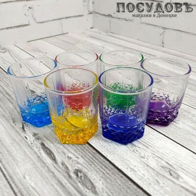 Pasabahce Valse Rainbow 42294V, стопка 60 мл, стекло упрочненное, в упаковке 6 шт.