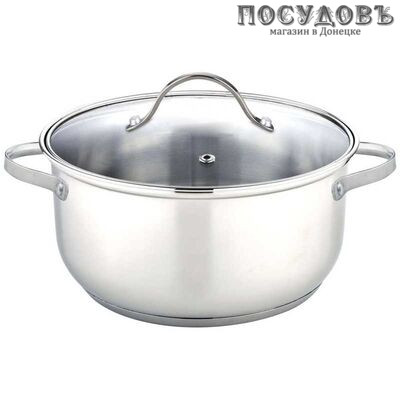 HITT H07209 кастрюля объемом 5,2 л, нержавеющая сталь, цвет зеркальный, с крышкой