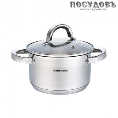 Klausberg KB-7122 кастрюля с крышкой, сталь нержавеющая, 1,8 л, Ø160 мм, 2 пр.