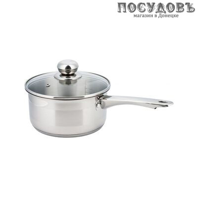 KING Hoff KH-4322 ковш с крышкой объемом 1 л, сталь нержавеющая, Ø140 мм 2 предмета