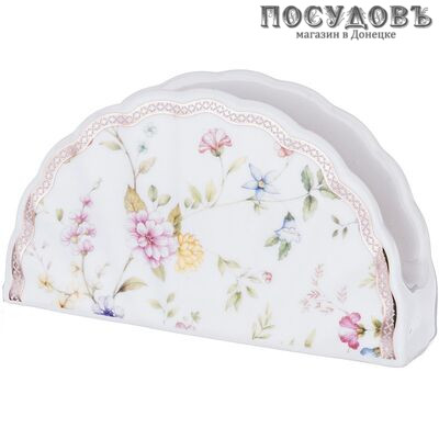 Lefard Луговые цветы 274-910 салфетница 125×40×70 мм, фарфор, белый с рисунком, в упаковке 1 шт.