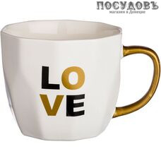 Lefard 260-371 кружка 450 мл, фарфор, белый с надписью Love 1 шт.