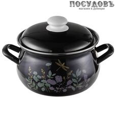 HITT Botanica С-3910АП2/8ЧрДТ кастрюля с крышкой 2,0 л, Ø180 мм, сталь эмалированная HITT Botanica С-3910АП2/8ЧрДТ кастрюля с крышкой 2,0 л, Ø180 мм, сталь эмалированная