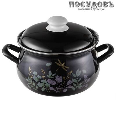 HITT Botanica С-3910АП2/8ЧрДТ кастрюля с крышкой 2,0 л, Ø180 мм, сталь эмалированная