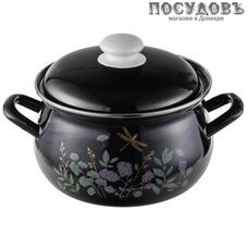 HITT Botanica С-3912АП2/8ЧрДТ кастрюля с крышкой 3,0 л, Ø200 мм, сталь эмалированная HITT Botanica С-3912АП2/8ЧрДТ кастрюля с крышкой 3,0 л, Ø200 мм, сталь эмалированная