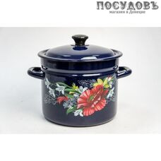 КМК Апрель 41815-243/6-У2 кастрюля с крышкой 12,0 л, сталь эмалированная, цвет бостон с рисунком