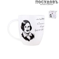 Quinsberry Золотой век. Гоголь Н.В. YQ2118-14M кружка, 420 мл, фарфор, в подарочной упаковке 1 шт.