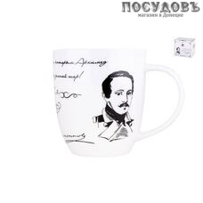 Quinsberry Золотой век. Лермонтов М.Ю YQ2119-14M кружка, 420 мл, фарфор, в подарочной упаковке 1 шт.